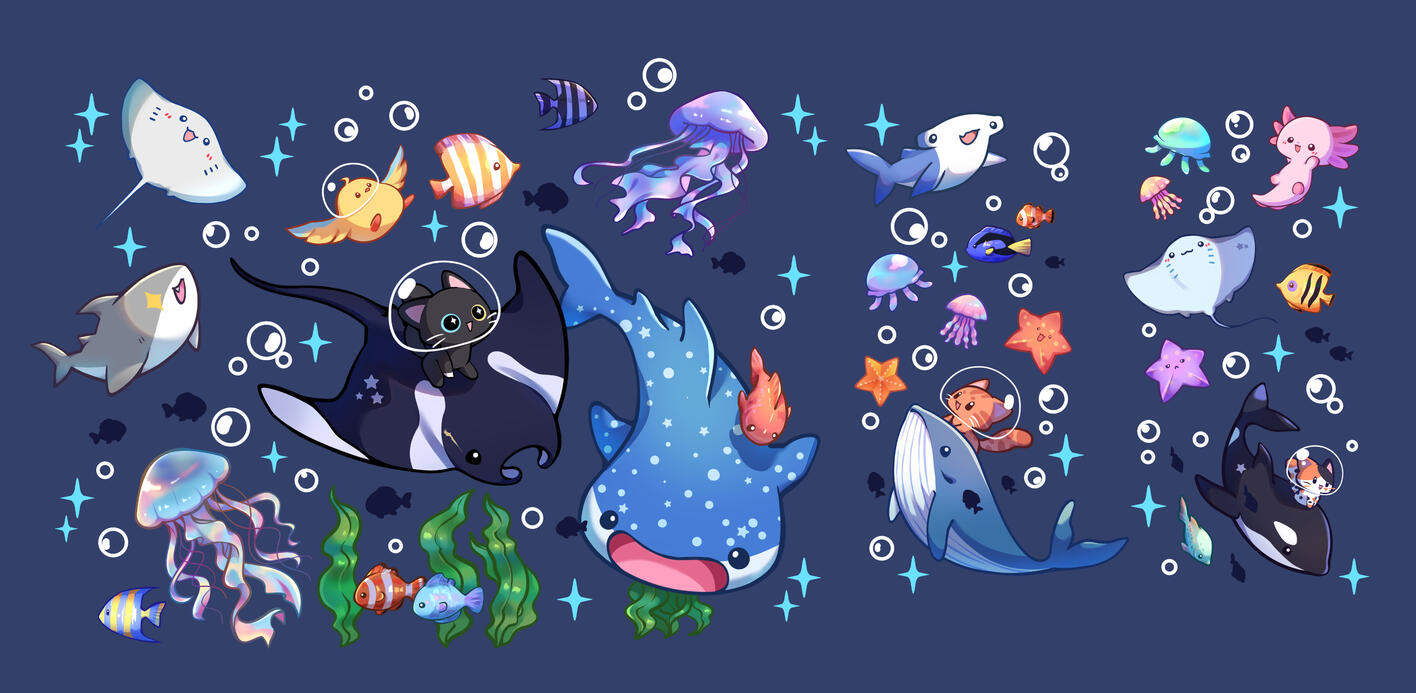 Sumi & Chiropii Aquarium Exploring Apparel Design (original art)