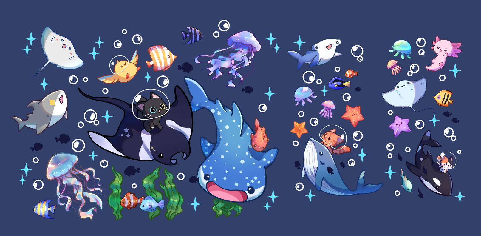 Sumi & Chiropii Aquarium Exploring Apparel Design (original art)